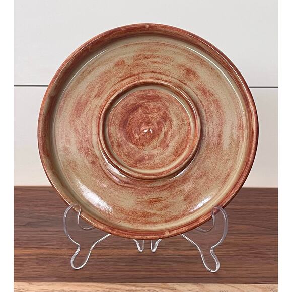 Vintage Large Round Handmade Ceramic Casserole Dish - Picture 2 of 10